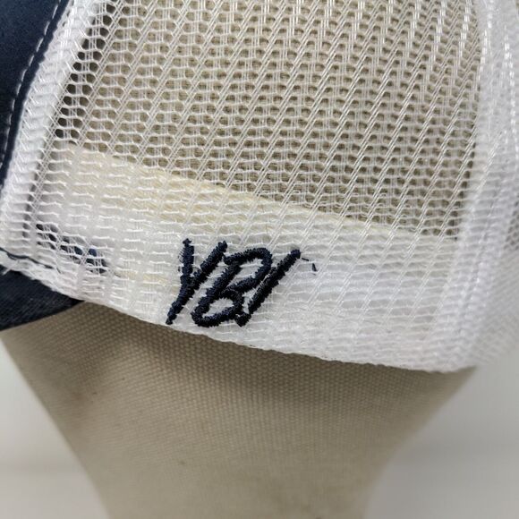 You Betcha Mens Snapback Mesh Back Hat Blue White Adjustable Embroidered Logo - Picture 7 of 12